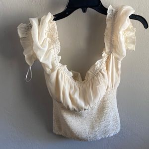 Bustier renaissance shirt in buttercream